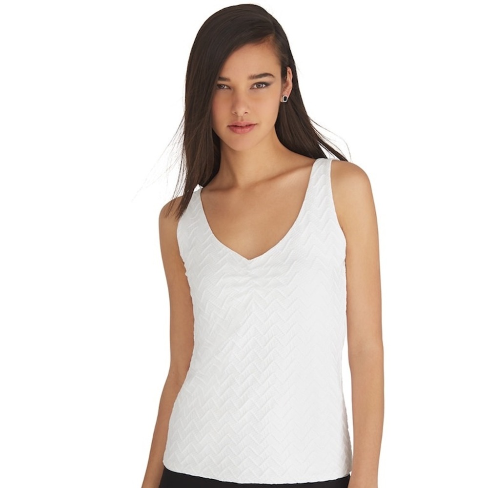 White House Black Market Textured V-Neck Tank